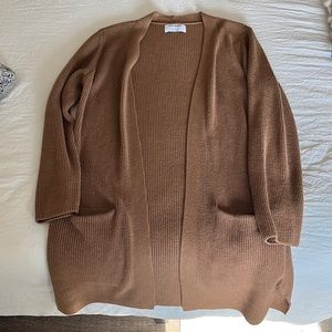 Long tan/brown knit cardigan